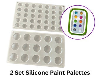 Tavolozze di colori in silicone - set da 2 - Happy Dotting Company - tagliate su misura