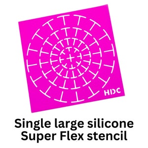 Large Super Flex mandala stencil template silicone flexible single Happy Dotting Company pink