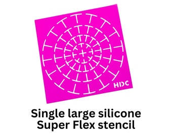 Large Super Flex mandala stencil template silicone flexible single Happy Dotting Company pink
