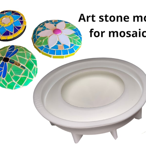 Art Stone Mold for Mosaics - design #4 size - to make mosaic rocks - "second" from older stock