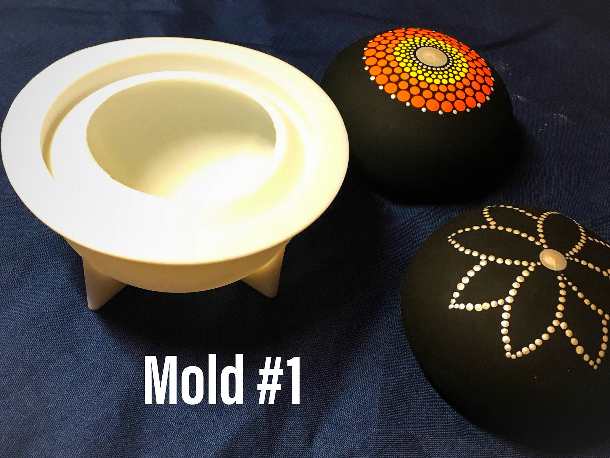  Stone Mold - For Making Stones For Painting - Happy Dotting  Company - Large Round Shape - Smooth Casting