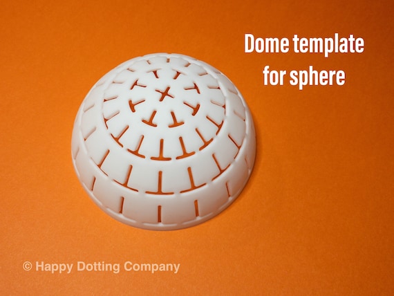 Dome template for sphere mold Happy Dotting mould rounded mandala stencil