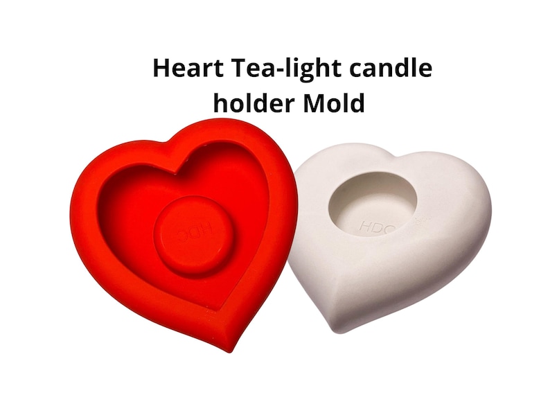 Heart Tea-light candle holder Mold Happy Dotting Company silicone mould image 1