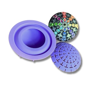 Kunststeinform #2 plus Dome Template #2 Silikon Happy Dotting Company Silikonform Schablone Mandala Dot Art