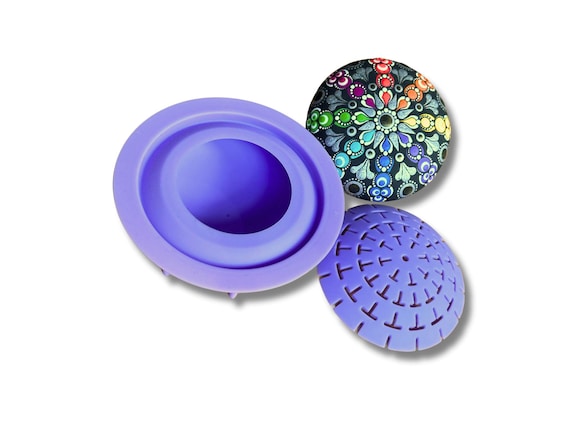 Art Stone Mold #2 plus Dome Template #2 silicone Happy Dotting Company silicon mould stencil mandala dot art
