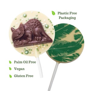 Dinosaur Lollipop Vegan Milk and White Chocolate Fetcha