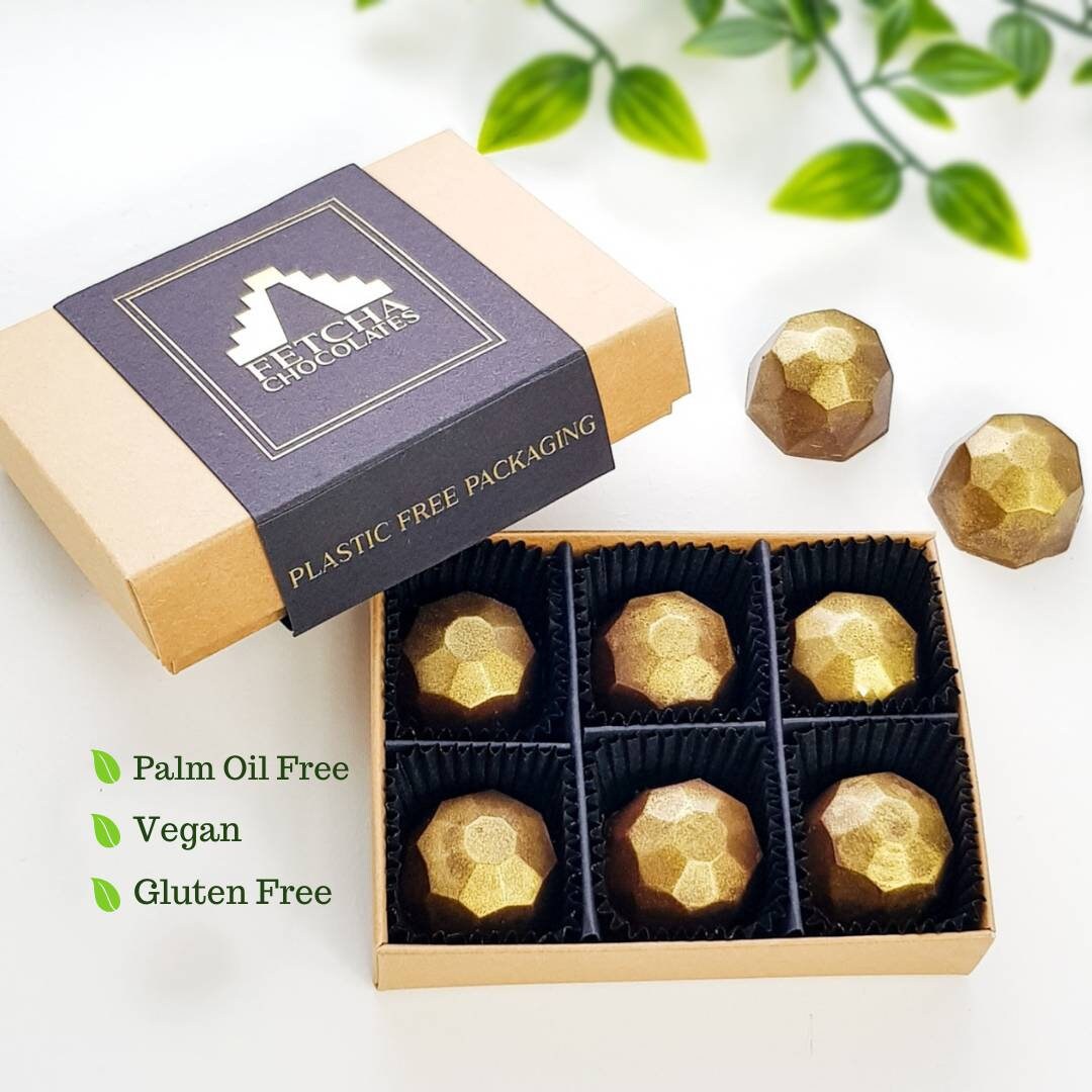 Vegan Chocolate Gift Box Salted Caramel. Gluten Free Organic. Etsy