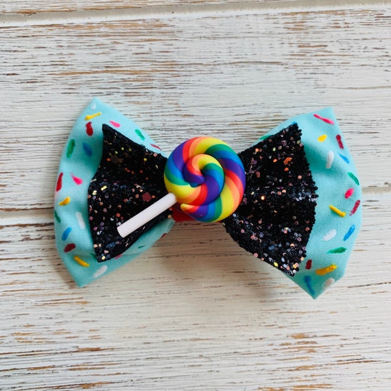 Baby//Girls 4/" /"Candy Bow/" Satin Ribbon Bow with Diamante on Alligator Clip