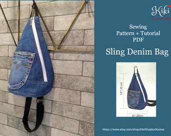 Denim Sling Bag PDF - Sewing pattern