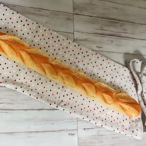 Sac à pain, baguettes, en coton lavable