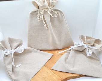 Linen pouch bag, reusable packaging