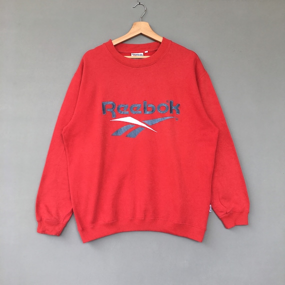 REEBOK Crew Neck Sweatshirts Big Logo SpellOut Emb