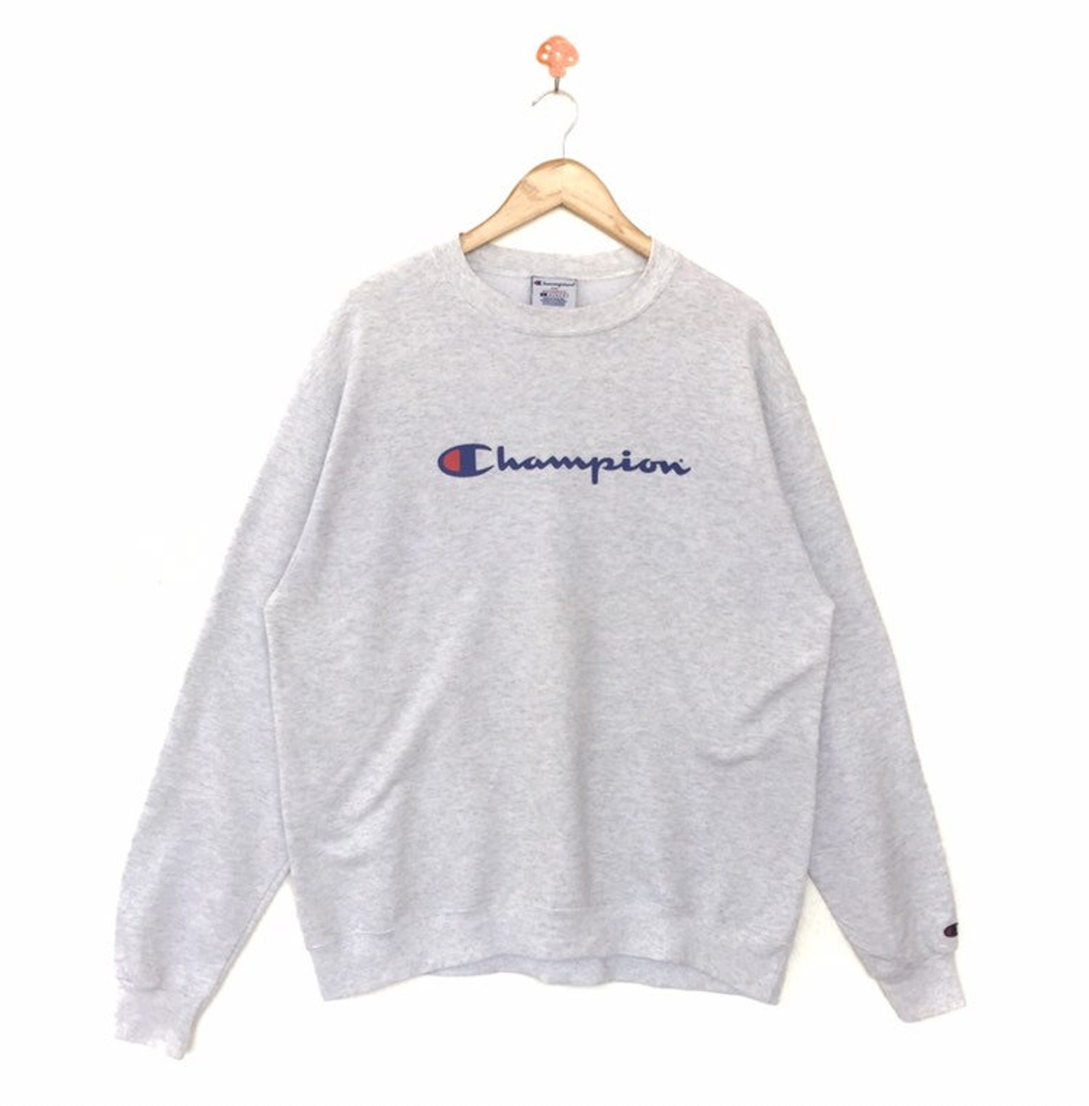 Vintage Champion Crew Neck Sweatshirt Big Logo Black Color - Etsy