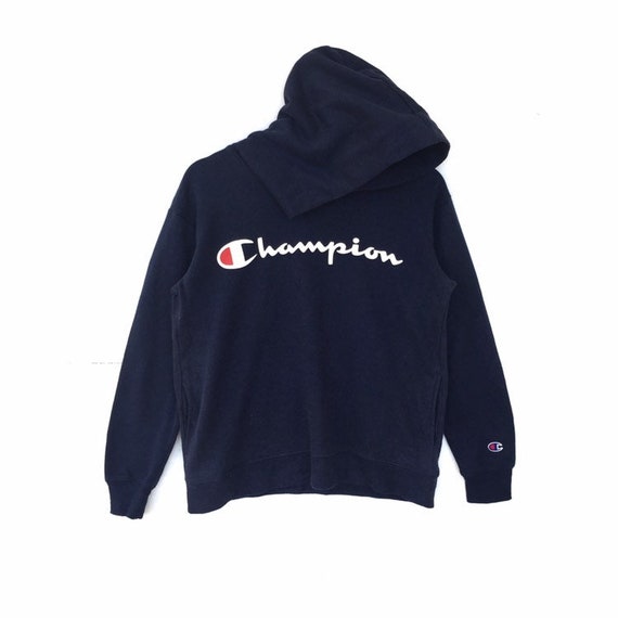 Vintage Champion Hoodie Embroidery Logo 