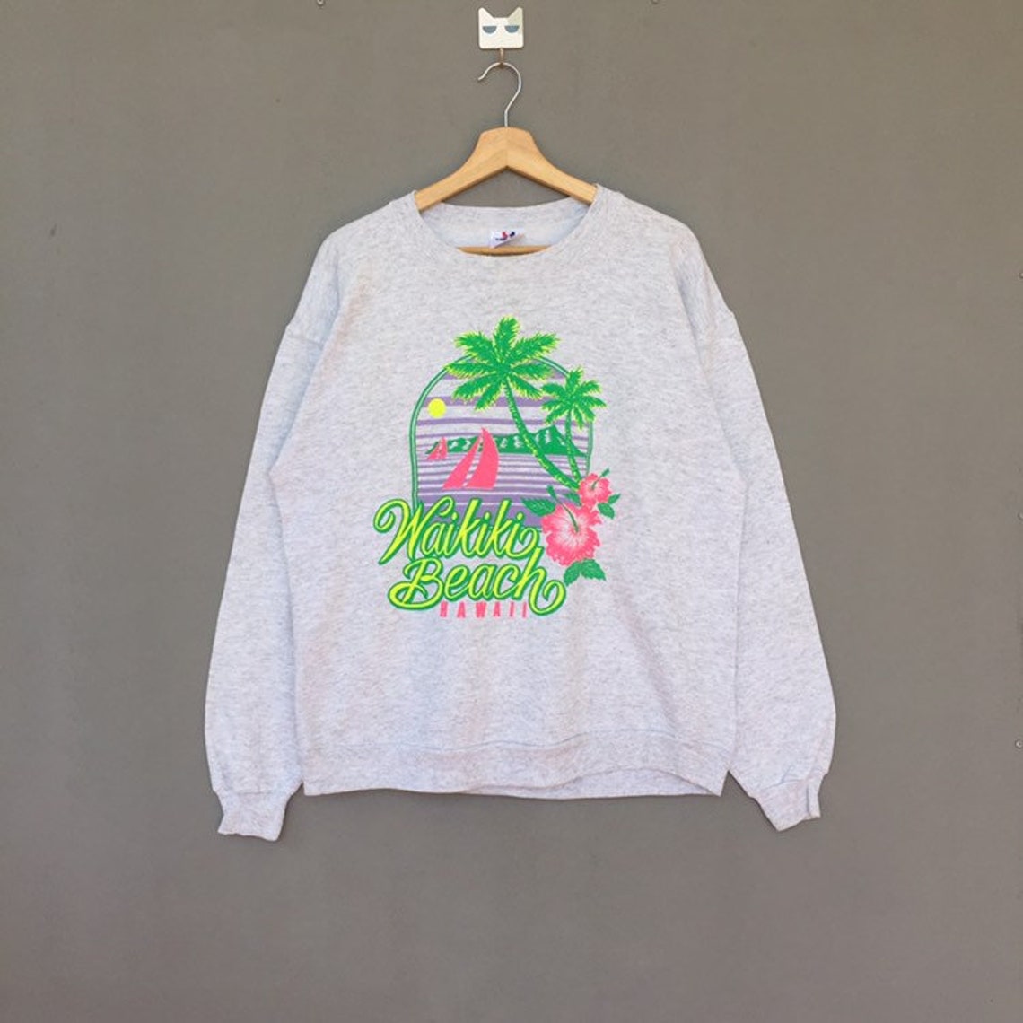 Rare Vintage Waikiki Beach Hawaii Sweatshirt Crew Neck | Etsy