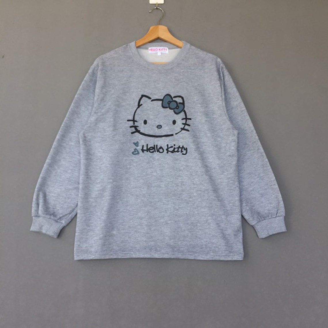 Hello Kitty Crew Neck Sweatshirts Print Out Logo Pullover - Etsy