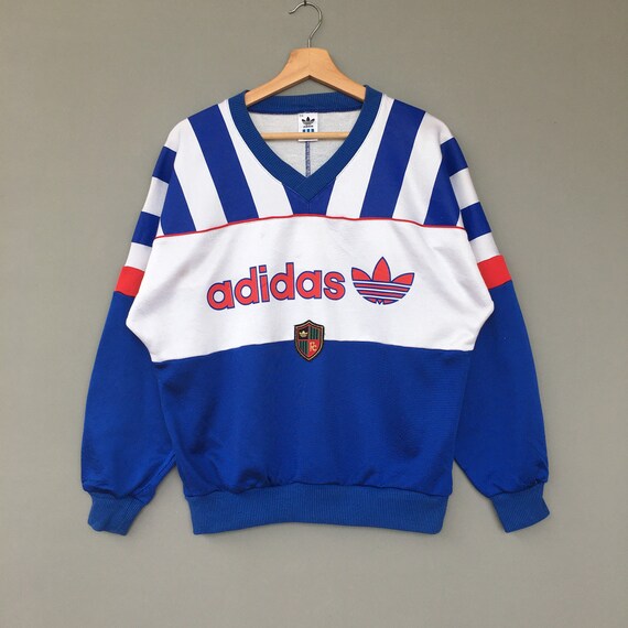 Vintage Adidas Fc Sweatshirt V neck Full Print Big
