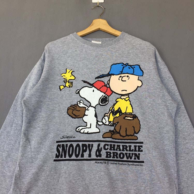 Snoopy Peanut Sweatshirt Peanuts Cartoon Crew Neck sweatshirt Etsy