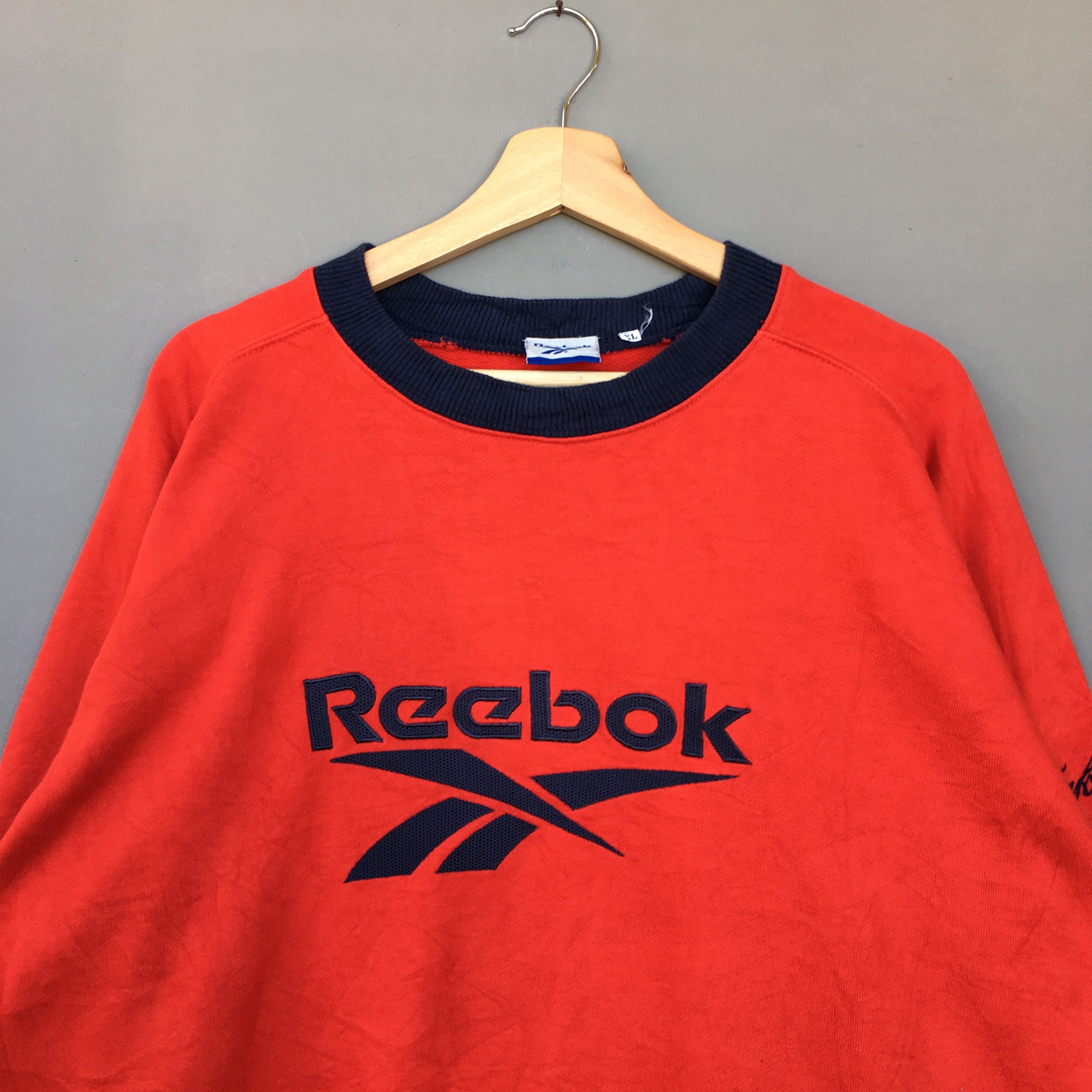 REEBOK Crew Neck Sweatshirts Big Logo SpellOut Embroidery Logo | Etsy