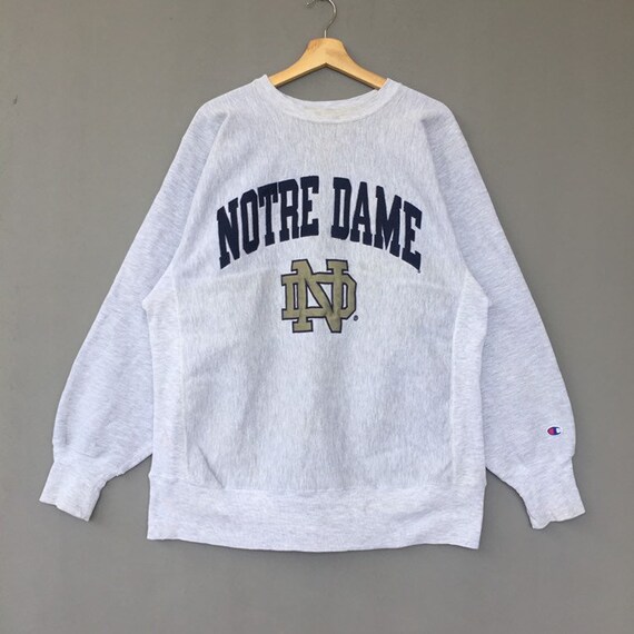 Vintage Notre Dame University Champion reverse weave Hoodie cropped Size medium 1990s