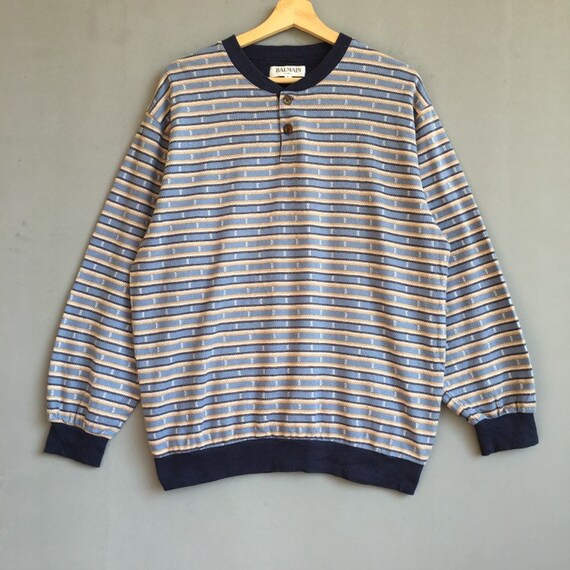 Rare!! Vintage Balmain Monogram Sweatshirt Pullove
