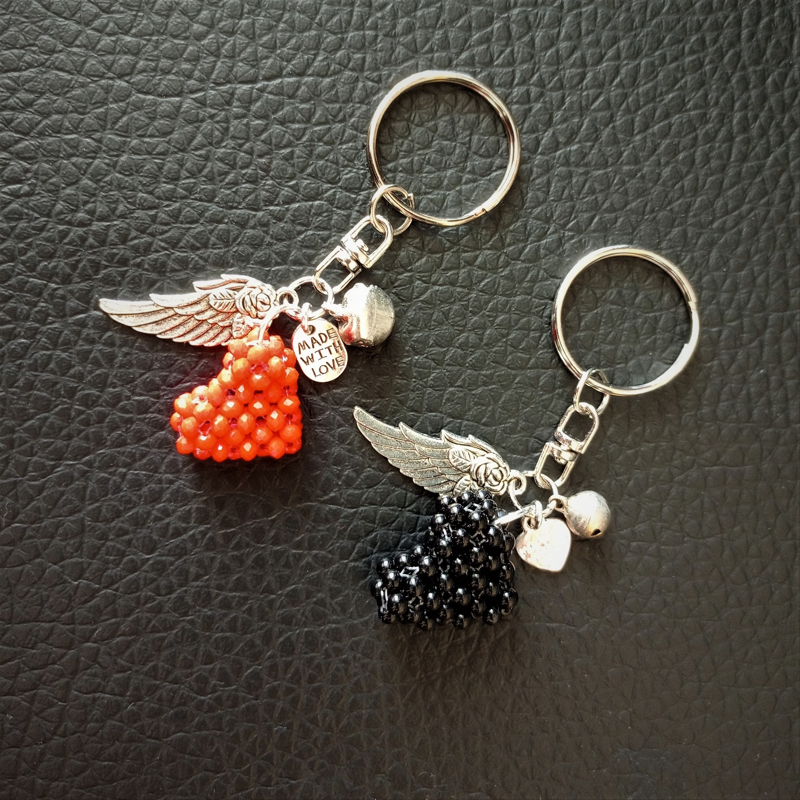 Bijou de sac porte-clés cœur Chloé Symbols en cuir lisse Rouge - Chloé