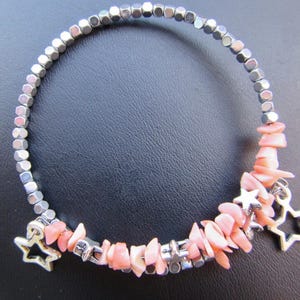 Collier Et Bracelet En Véritable Corail Rose Naturel – Monture Laiton, Occasion Très Bon état