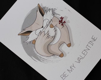 Custom greeting card cute fox, Handmade greeting love postcard, Father's day greeting card, Baby shower greeting card