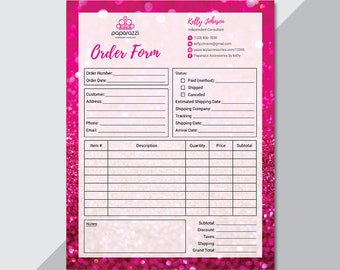 Paparazzi Order Form Custom Paparazzi Accessories Invoice | Etsy