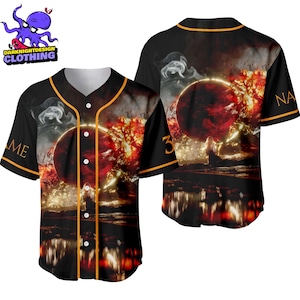 Clair Obscur Expedition 33 Baseball Jersey, Dark Fantasy Shirt, Rpg Gamer Tee, Esquie Lover Gift, Video Game Graphic Jersey