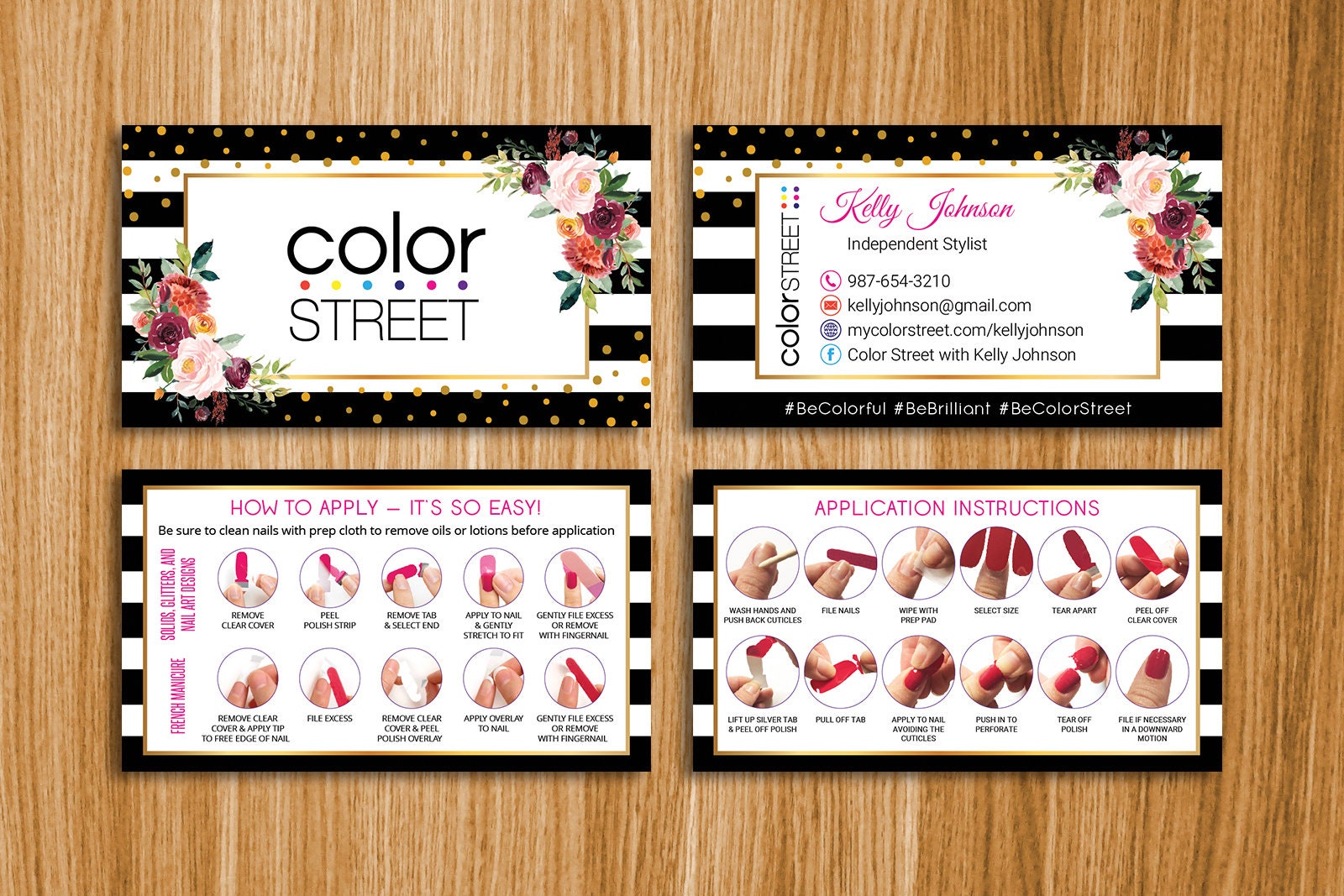 Color Street Business Cards Color Street Application | Etsy