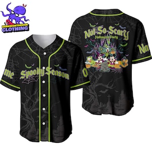 Not So Scary Personalized Baseball Jersey, Personalized Baseball Team Jersey, Birthday Gift for Halloween Fans Family Party
