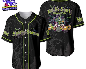 Not So Scary Personalized Baseball Jersey, Personalized Baseball Team Jersey, Birthday Gift for Halloween Fans Family Party