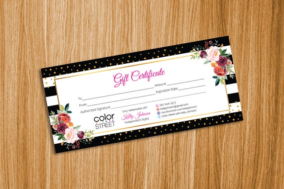 Color Street Gift Certificate Color Street Gift Card Color Etsy