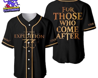 Expedition 33 Custom Baseball Jersey, Dark Fantasy Shirt, Rpg Gamer Tee, Esquie Lover Gift, Video Game Graphic Jersey