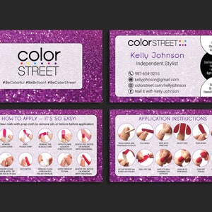 PRINTABLE Color Street Business Cards Color Street | Etsy