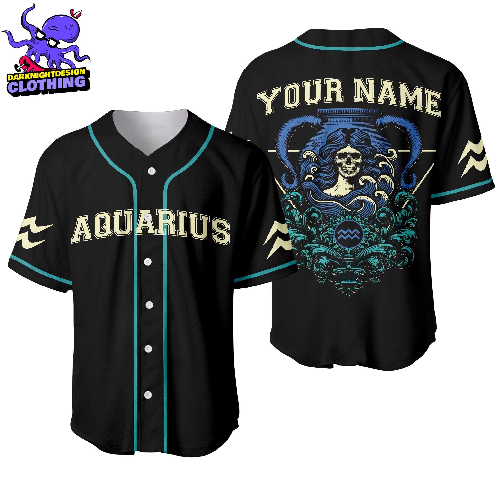 Custom Aquarius Zodiac Baseball Jersey Shirt, Aquarius Birthday T-shirt, Aquarius Gift, Astrology Zodiac Tee, Aquarius Constellation