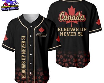 Custom Elbows Up Never 51 Jersey Shirt, Canadian Hockey Culture, Proud Canadian Shirt, Canada Not for Sale, Never the 51st State