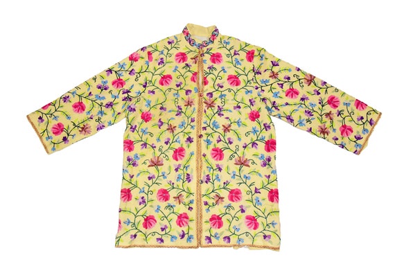 ethnic jacket cashmere 100% Pure Woolen flowers h… - image 10
