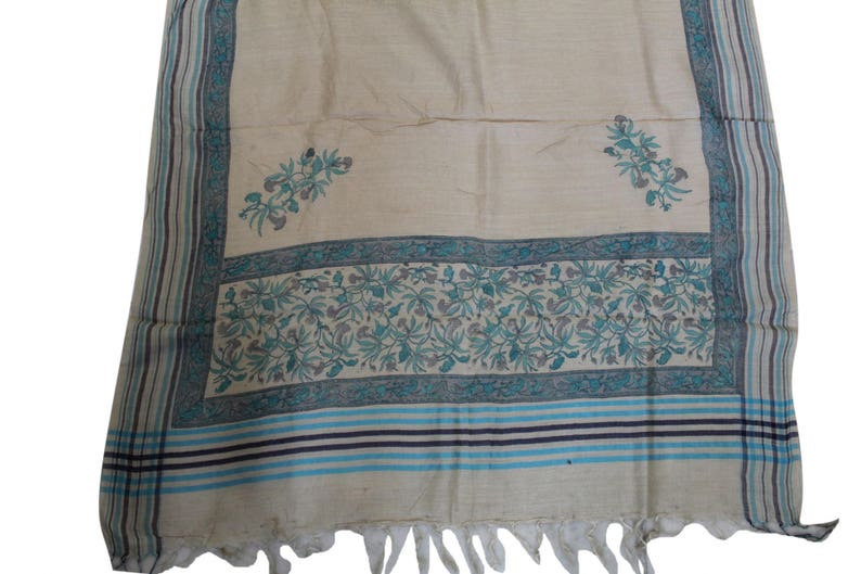 Antique Vintage Amazing Style Indian Dupatta Long Stole 100/% Pure Woolen White Wrap Hijab Printed Work Wrap Scarves Free Shipping Worldwide
