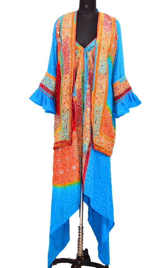 chinese dress ladies Sparkly Glitter Maxi Kaftan Dress Bsubseach Blue / One Size