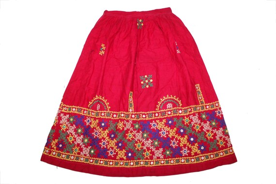 Vintage Old BANJARA Rare Gujarati Rabari Kuchi Gypsy Hippie Tribal Rajasthan Bohemian Hand Embroiderd Belly Dancing 1960/'s Skirt And Choli