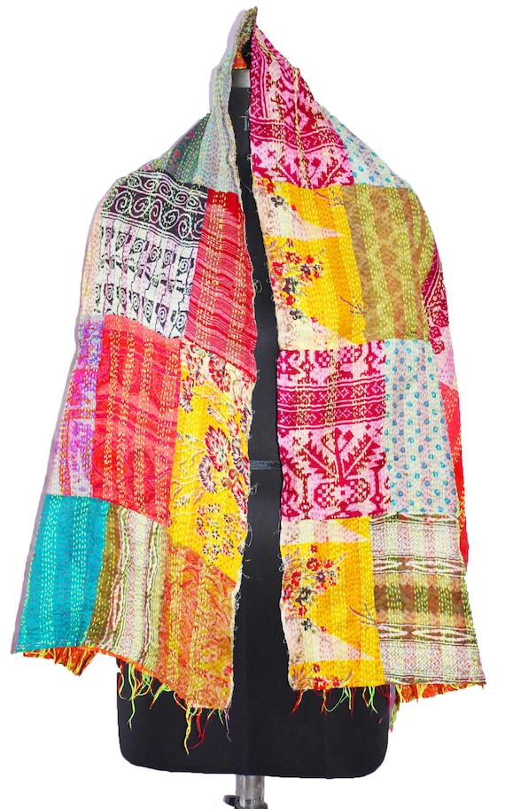 Ethnic Vintage Indian Kantha Old Handmade Embroide