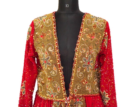 Amazing Vintage Boho Indian Keriya Kaftan Jacket … - image 3