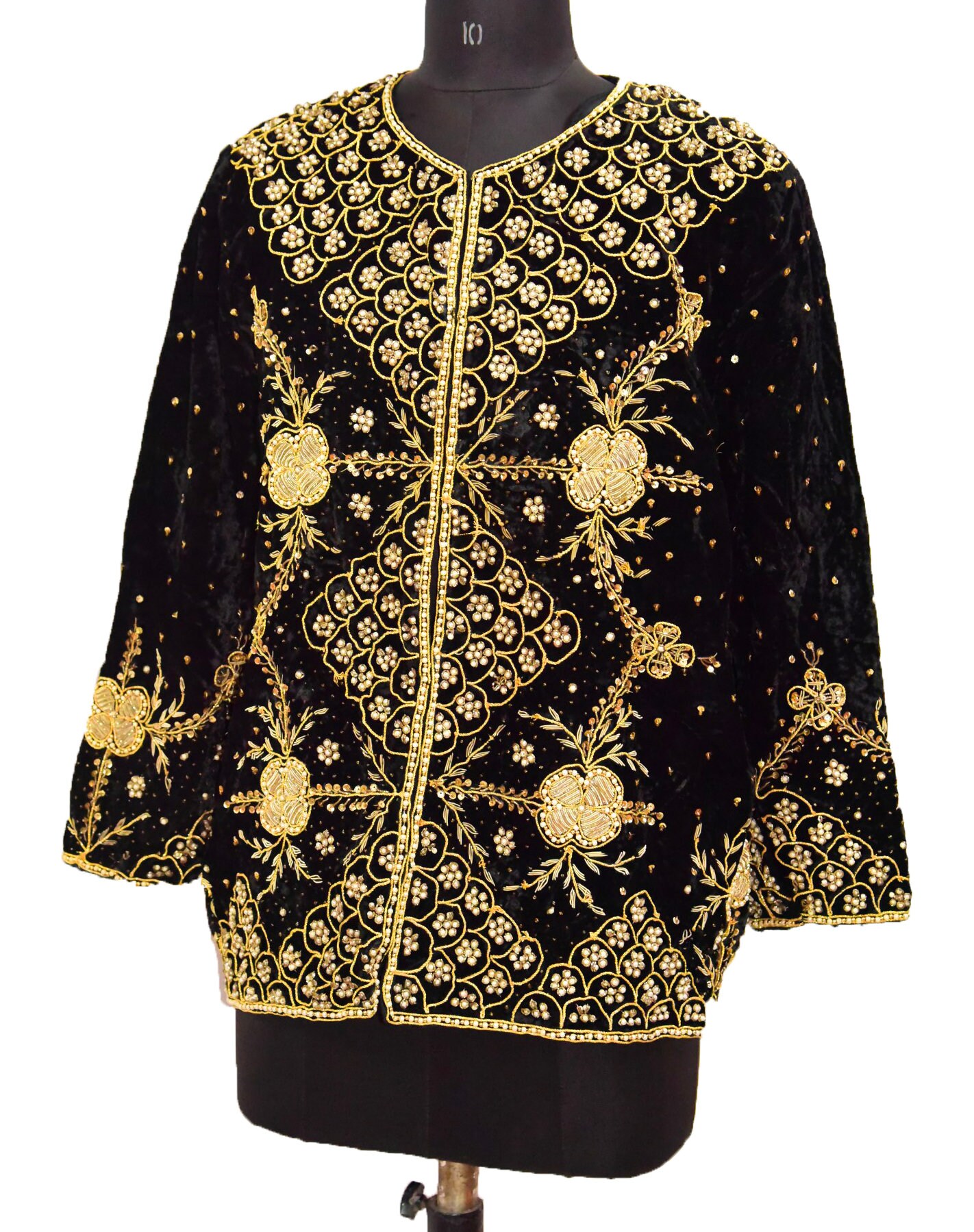 Antique Vintage Velvet Kafkan Indian Robe Gypsy Boho Tribal Gown 