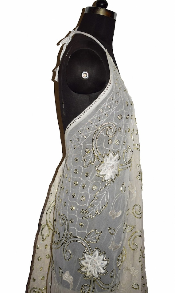 Amazing Boho Embellished Maxi Dress Hand Beaded B… - image 2