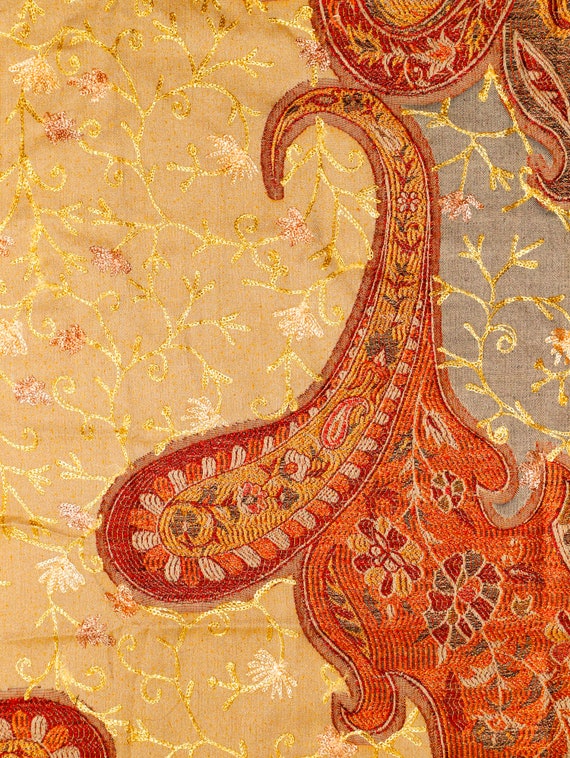 Antique Vintage Indian Kashmir Old Hand Embroider… - image 5