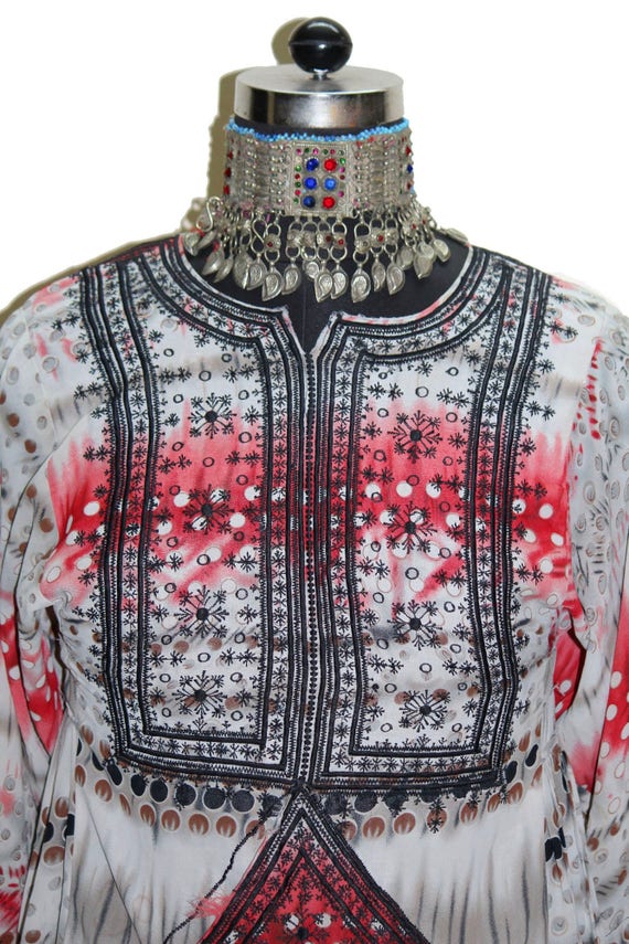 Antique Afghan pakistan dress Old hand embroidery… - image 7