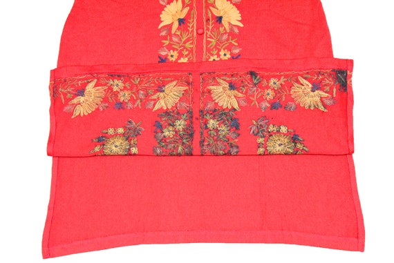 Ethnic Indian Kashmiri Vintage Long Red Dress Cas… - image 6