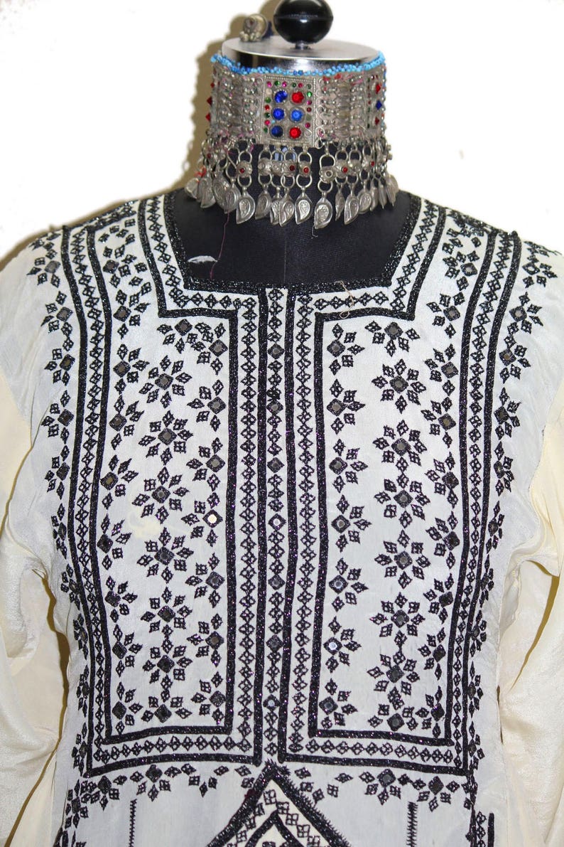 Antique Afghan pakistan dress mirror work hand embroidery gypsy tunic hippie tribal baloch bohemian banjara balochi Kurta top dress girl/'s